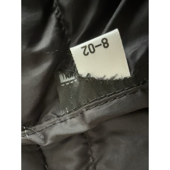 VTG Y2K CJ Laing Black W/ Rainbow Fleece Puffer Vest Funnel Neck Retro Stripes S - Picture 7 of 7